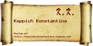 Keppich Konstantina névjegykártya